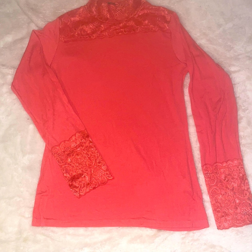 Coral lace long sleeve